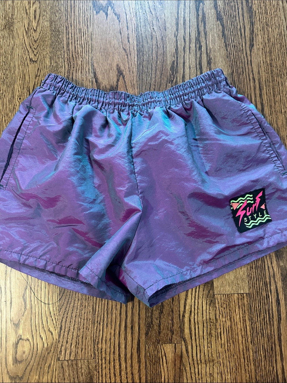 Vintage surf style purple Iridescent Athletic Shorts